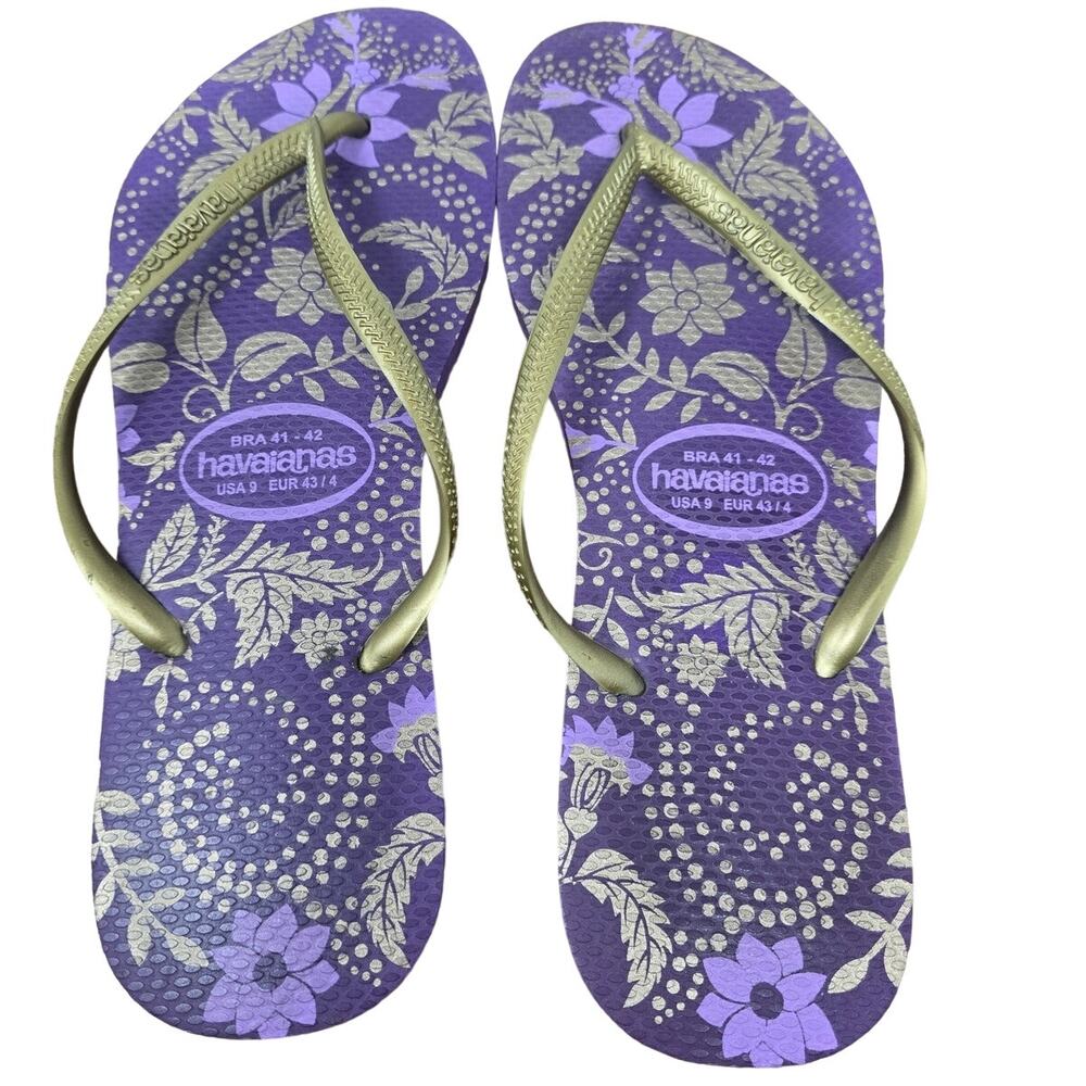 Havaianas Purple Gray Women's Flip Flops US 9